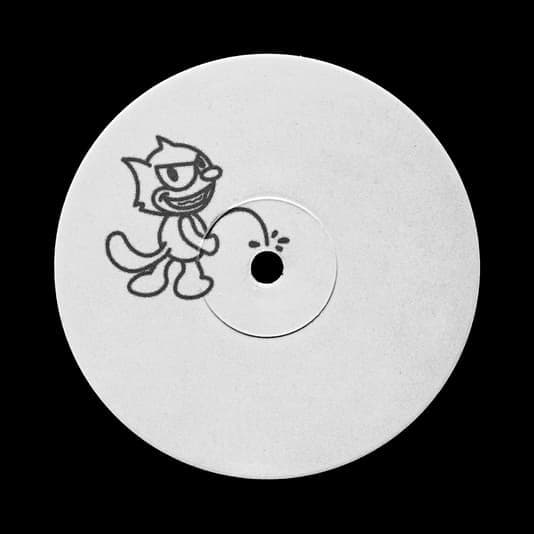 Recoil album artwork featuring a hand-drawn character on a white vinyl record